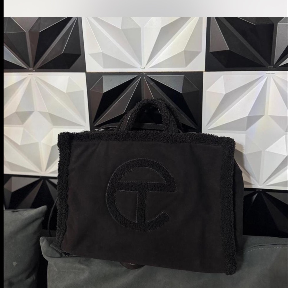 Telfar Black Textured Tote